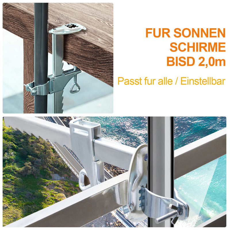 Sonnewelt Balkonklammer für Sonnenschirme