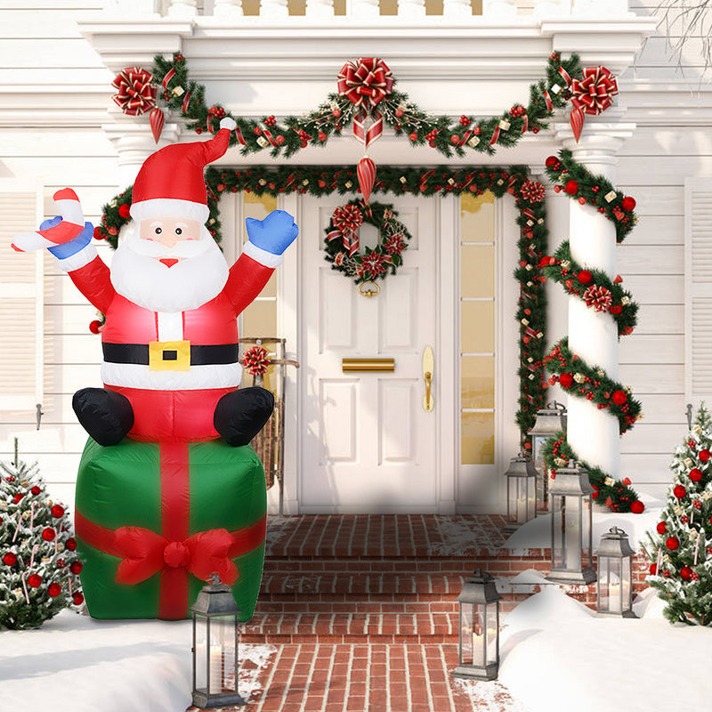 Sonnewelt Weihnachtsmann Aufblasbarer 180cm LED Deko IP44