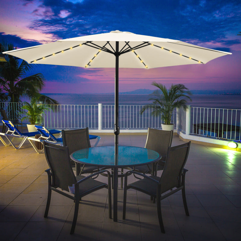 Sonnewelt Sonnenschirm 3m Outdoor mit LED Solar