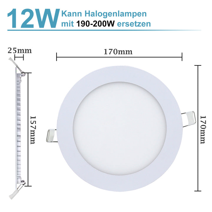 Sonnewelt LED Einbaustrahler 6W/9W/12W/18W  IP44