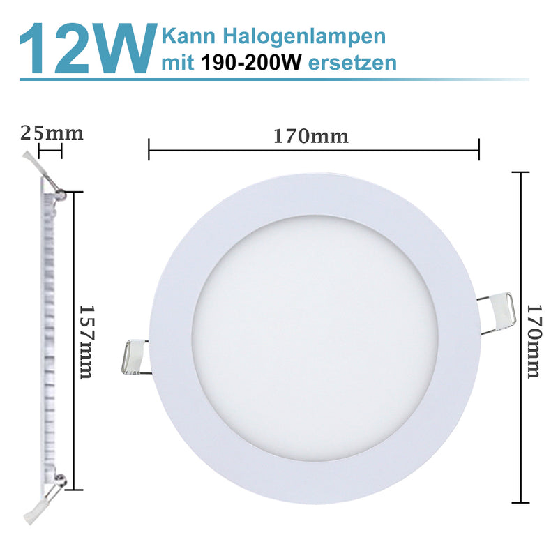 Sonnewelt LED Einbaustrahler 6W/9W/12W/18W  IP44