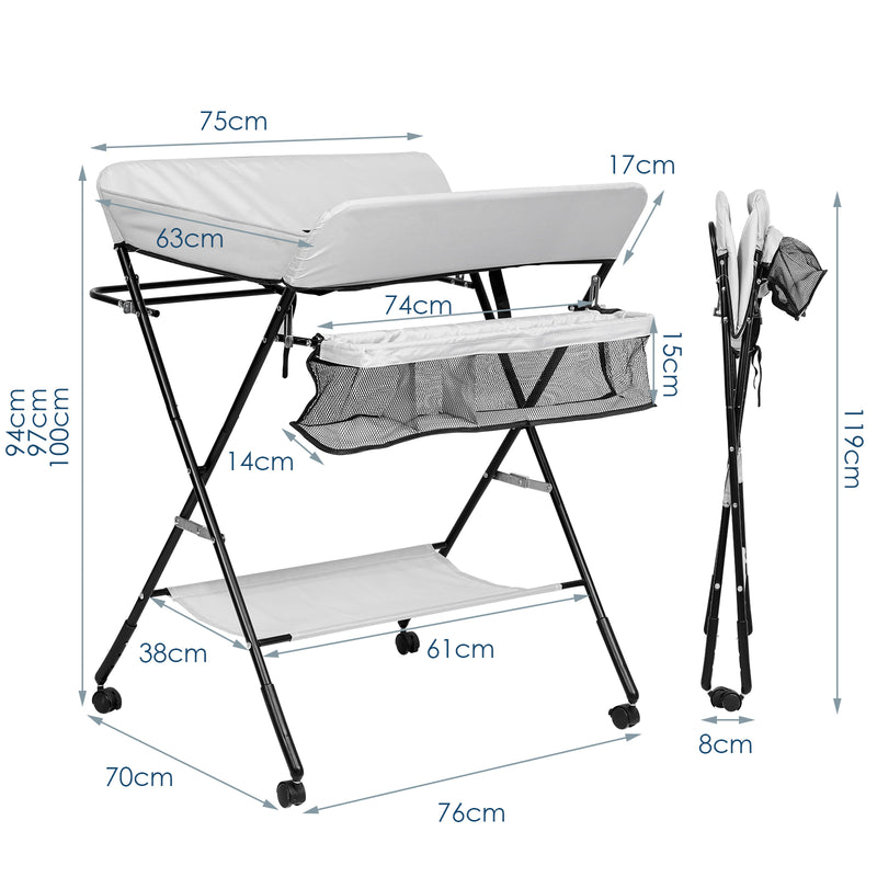 Sonnewelt Wickeltisch Klappbar Baby Wickelkommode