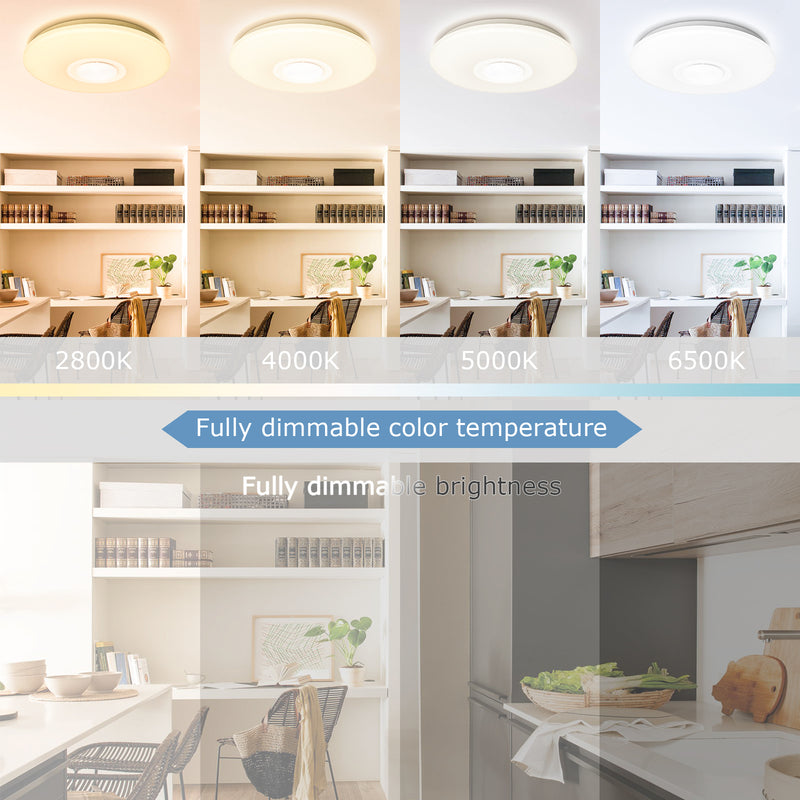 Sonnewelt Led Deckenlampe 36W Dimmbar RGB Bluetooth APP Steuerung