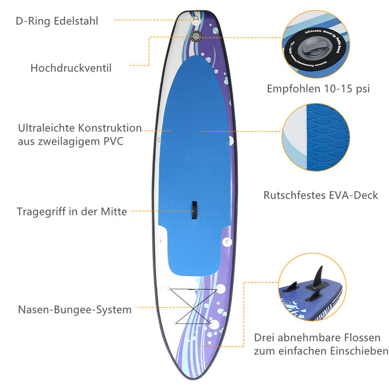 Sonnewelt Aufblasbares SUP Board Stand Up Paddling Board mit Sitz