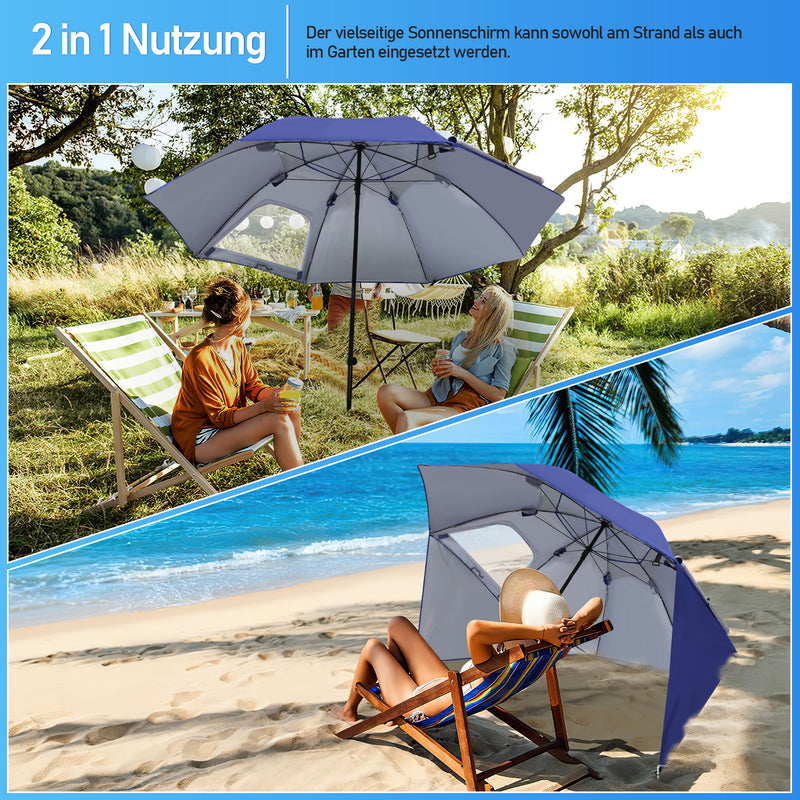 Sonnewelt Sonnenschirm mit Seitenwand 210cm