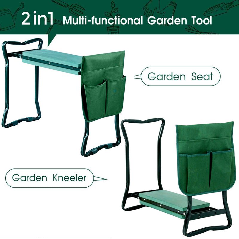 Sonnewelt 2in1 Kniebank Tragbar Gartenhocker