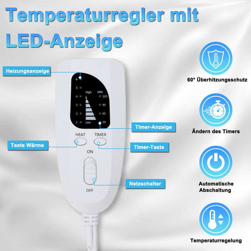 Sonnewelt Fußwärmer Elektrischer Fußsack mit 6 Temperaturstufen