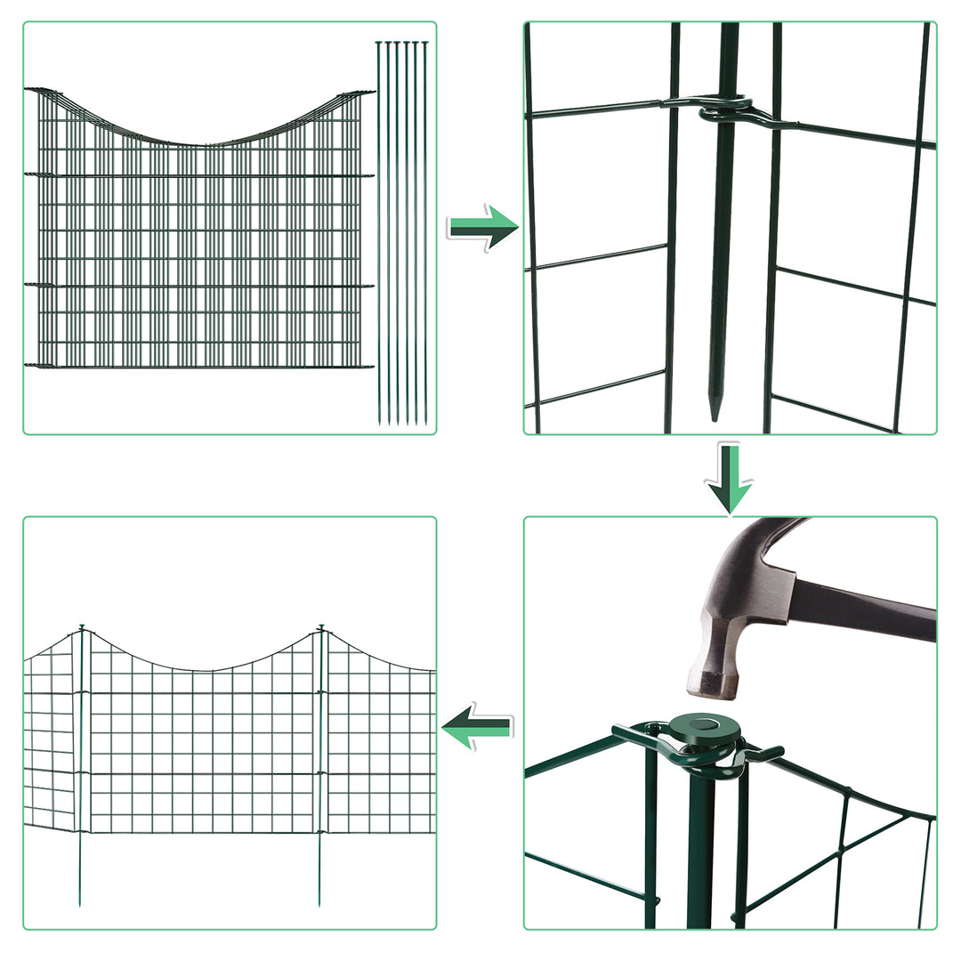 Sonnewelt pond fence garden fence 11-piece set