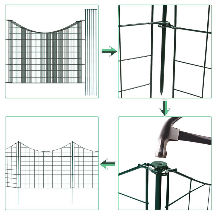 Sonnewelt pond fence garden fence 11-piece set