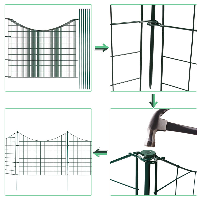 Sonnewelt Teichzaun Gartenzaun 11tlg Set