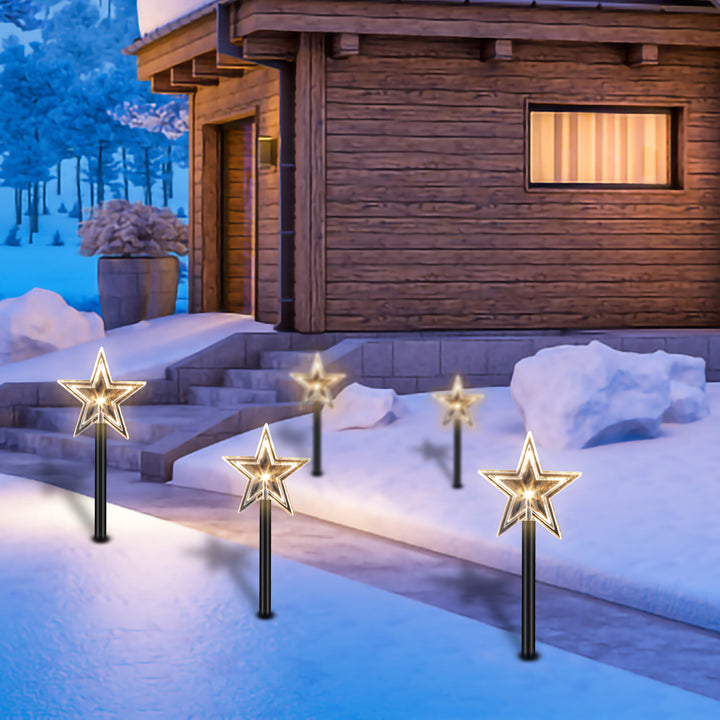 Sonnewelt 5 Pcs Stars Christmas Lights Garden Light