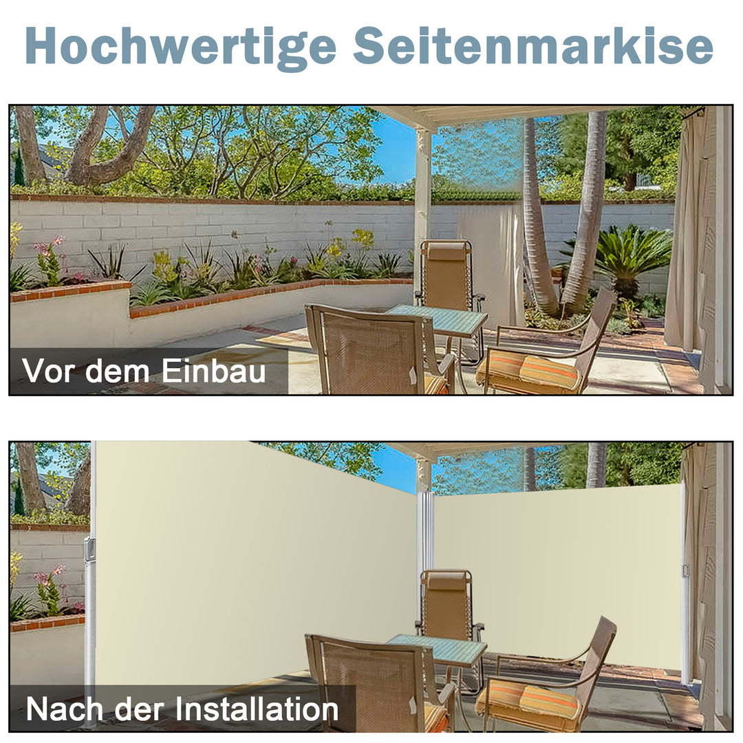 Sonnewelt Seitenmarkise Sichtschutz Ausziehbar