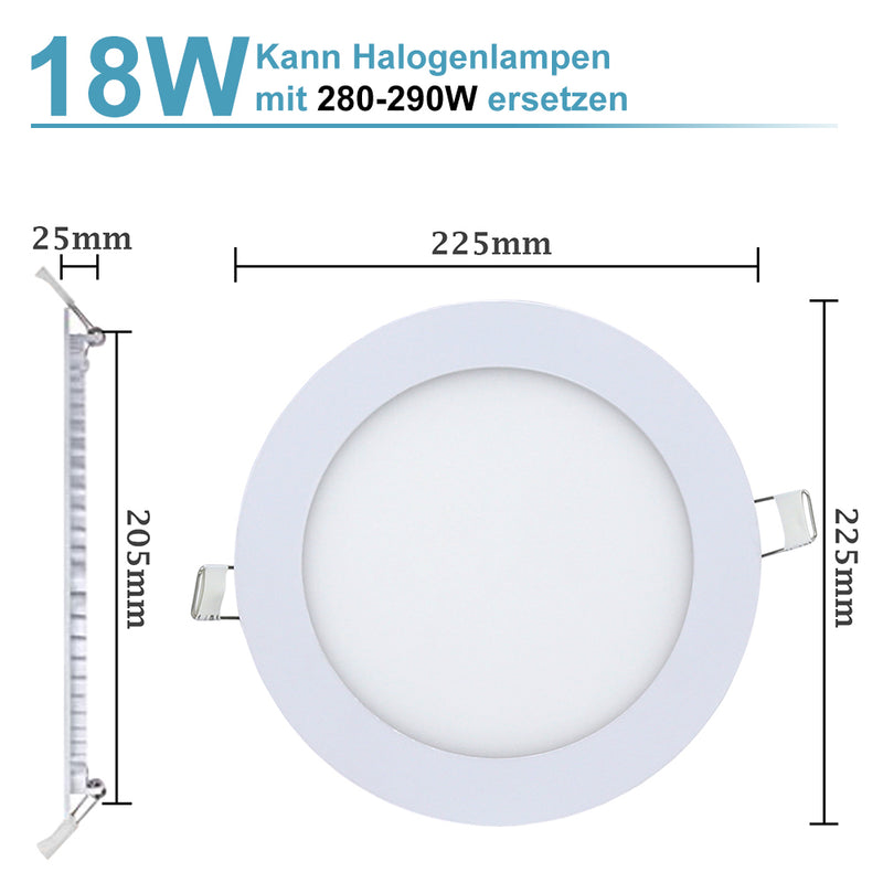 Sonnewelt LED Einbaustrahler 6W/9W/12W/18W  IP44