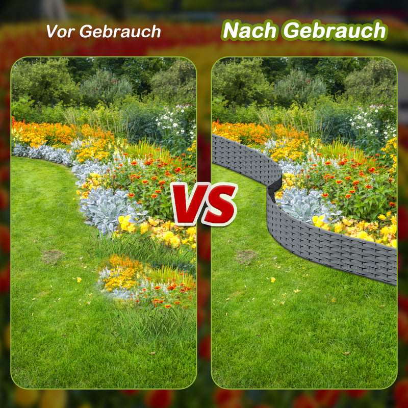 Sonnewelt Rasenkante Gartenpalisade Rattan-Optik