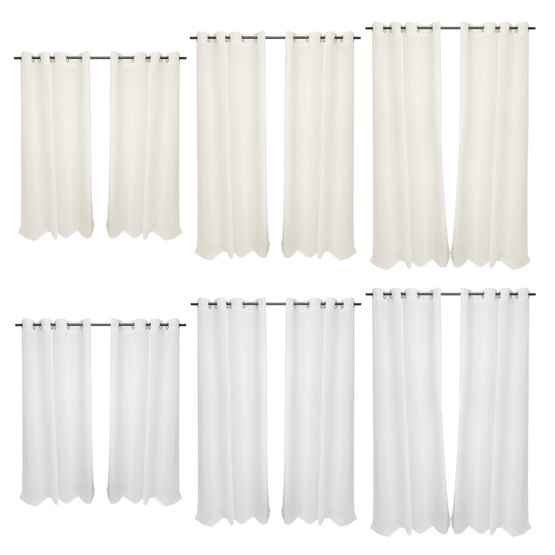 Sonnewelt 2x Gardinen Voile Ösenvorhänge Polyester