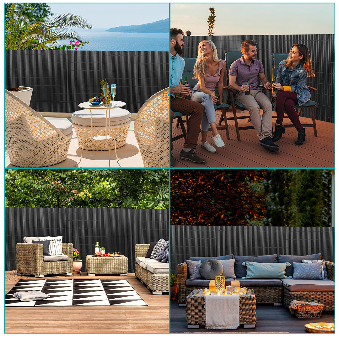 Sonnewelt PVC Sichtschutzmatte mit Kabelbindern