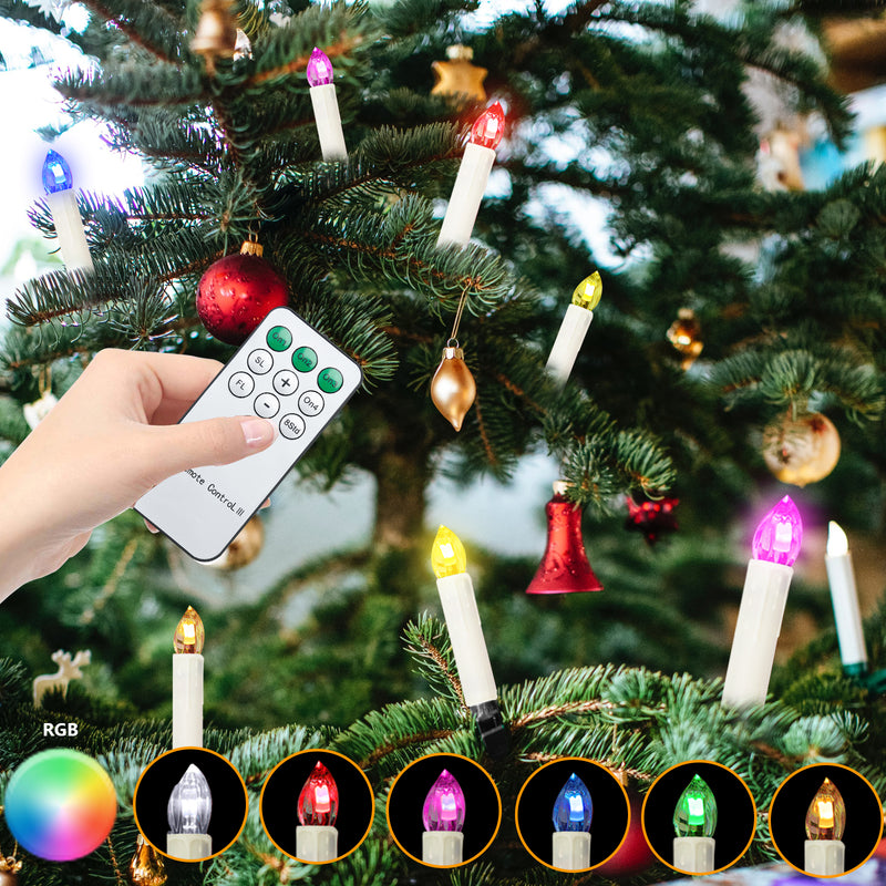 Sonnewelt LED Weihnachtskerzen Warmweiß & Kaltweiß & RGB Dimmbar