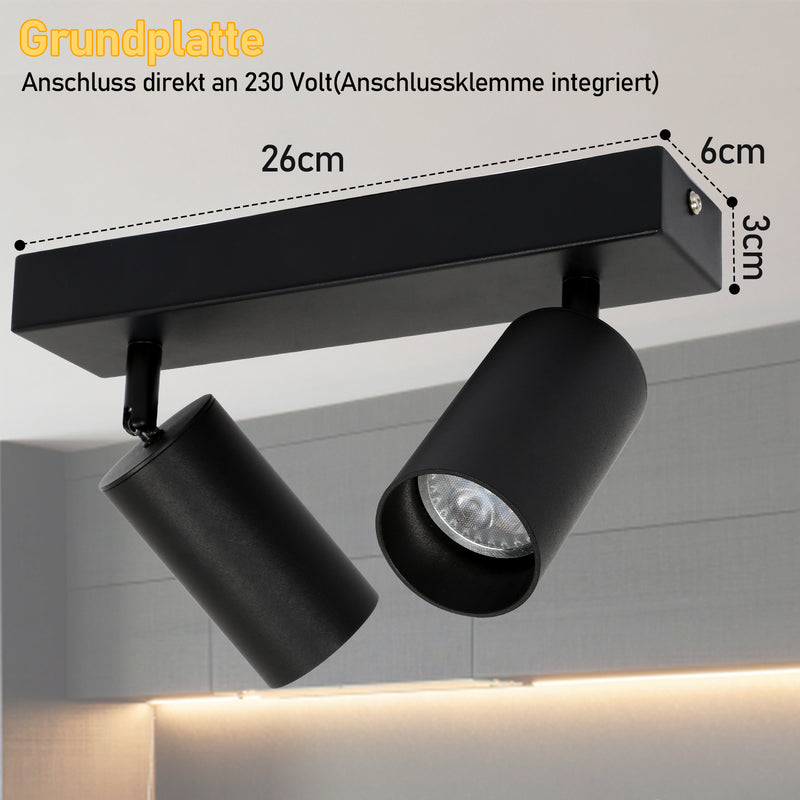 Sonnewelt Deckenstrahler GU10 4W 1/2/3 flammig Warmweiß