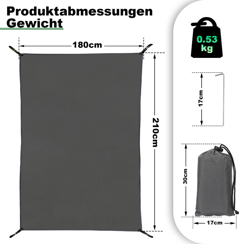 Sonnewelt Zeltplane Campingzelt mit 4 Heringe und Tragetasche