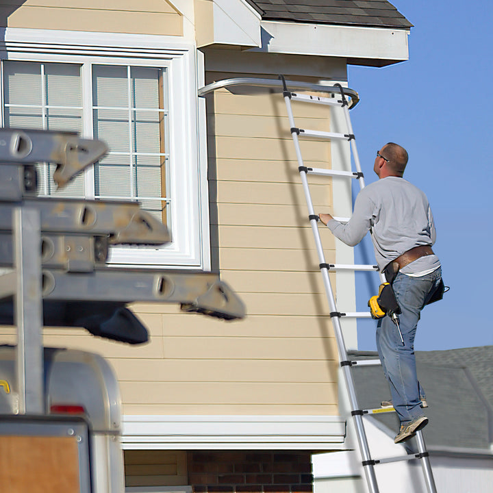 Sonnewelt telescopic ladder with 2 removable hooks