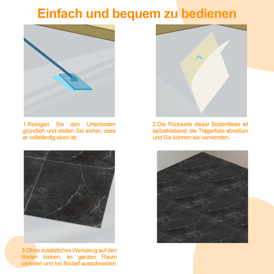 Sonnewelt PVC Bodenbelag Selbstklebend Fliesen 30x30cm