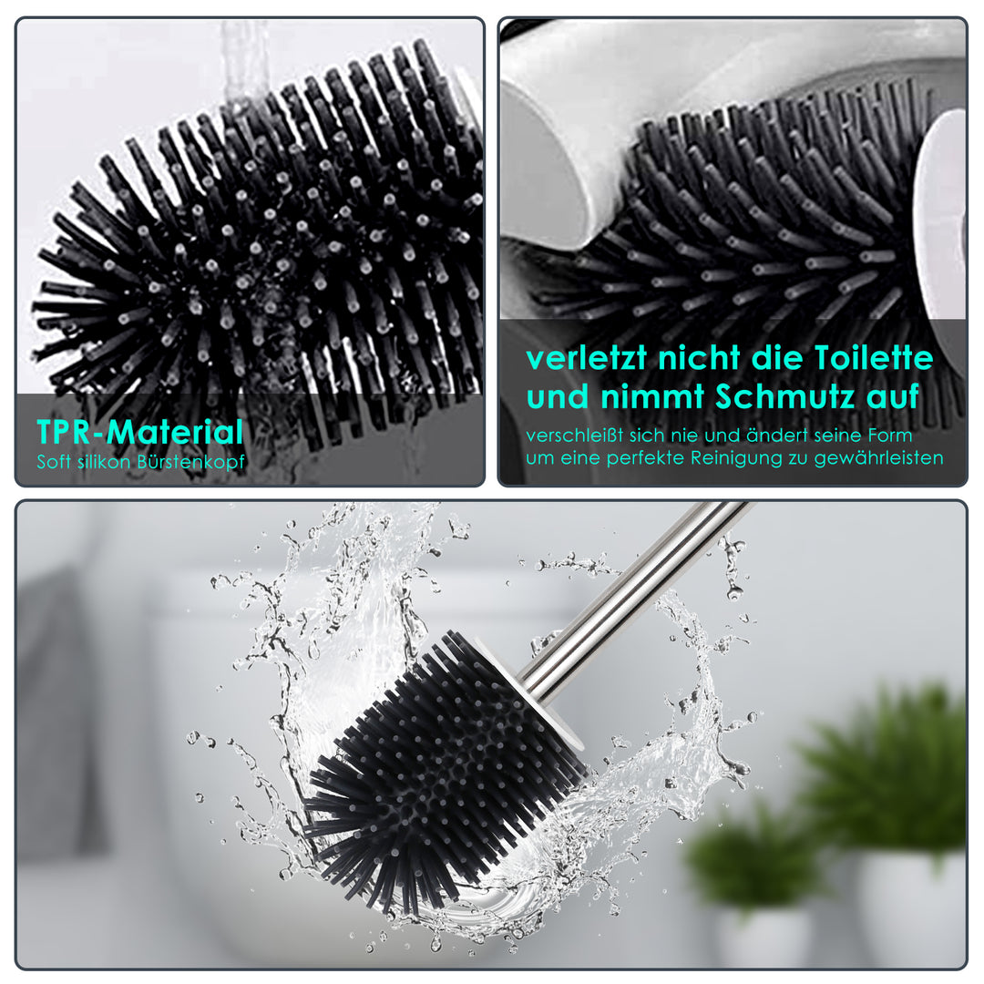 Sonnewelt Silicone Toilet Brush Sterile Stainless Steel 2 in 1