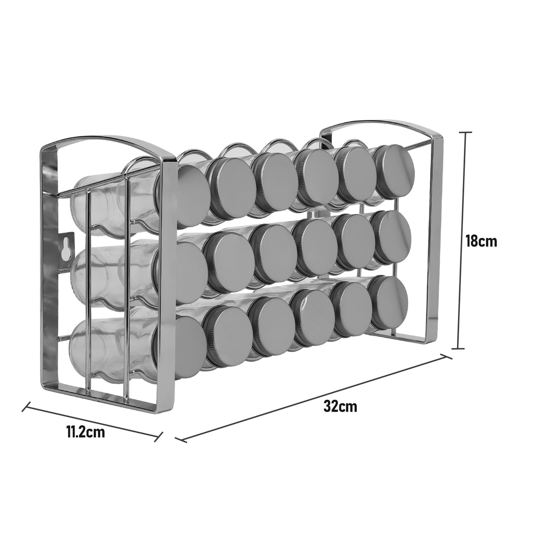 Sonnewelt Gewürzregal Gewürzbehälter 18 Glas Set