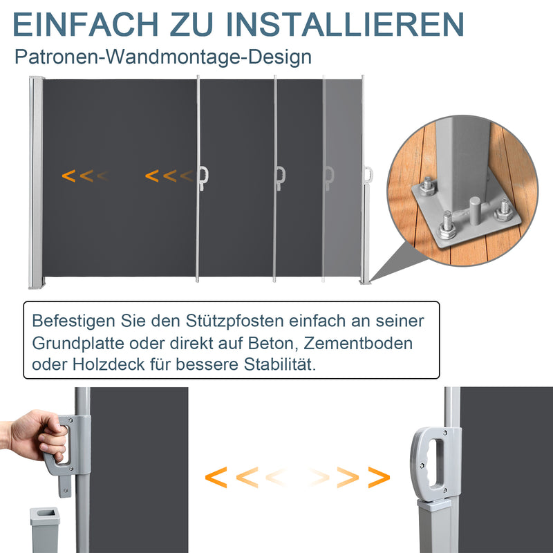 Sonnewelt Seitenmarkise Sichtschutz Ausziehbar