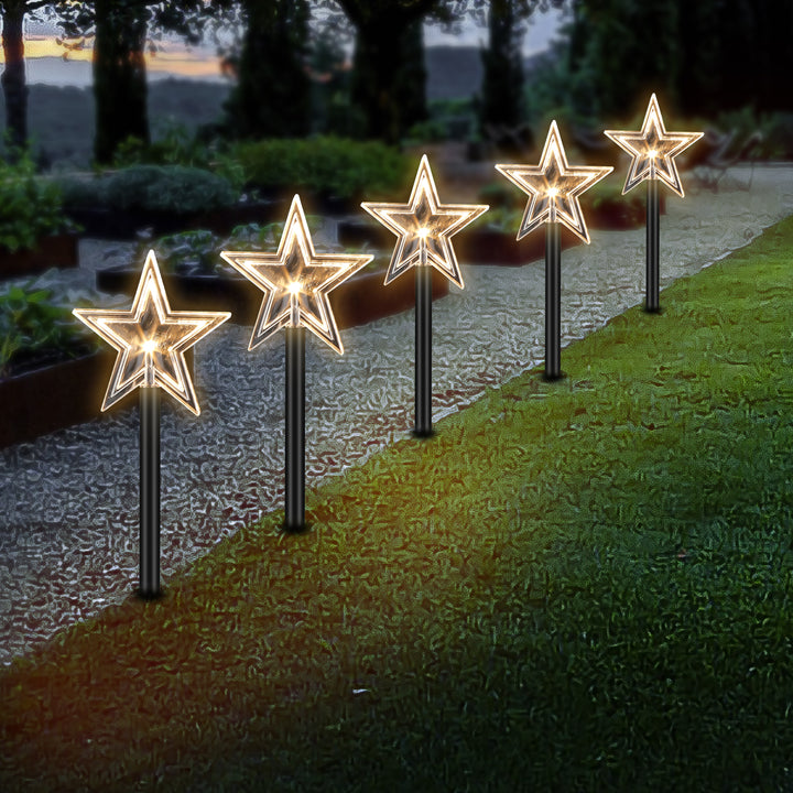Sonnewelt 5 Pcs Stars Christmas Lights Garden Light