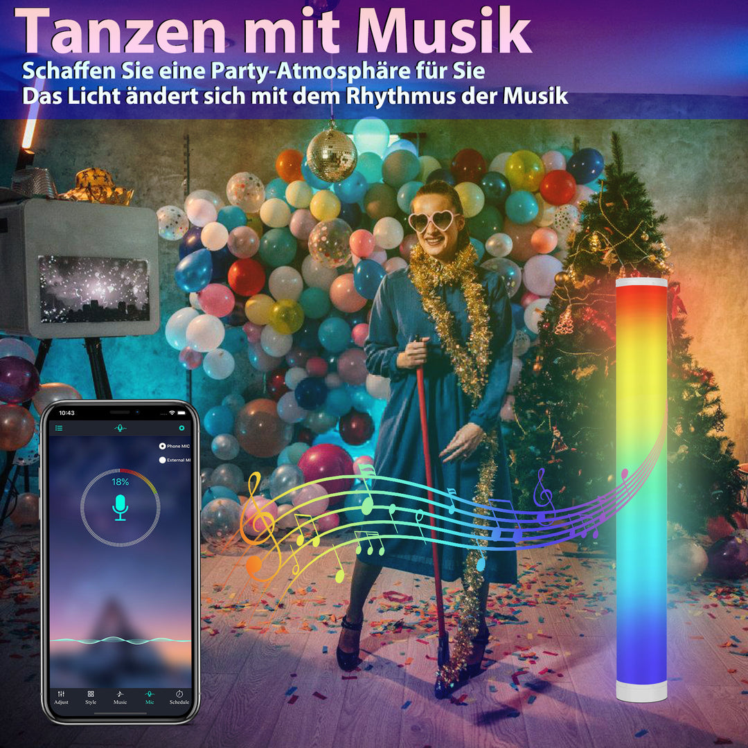 Sonnewelt 2X LED Stehlampe RGB Dimmbar mit Fernbedienung 6W