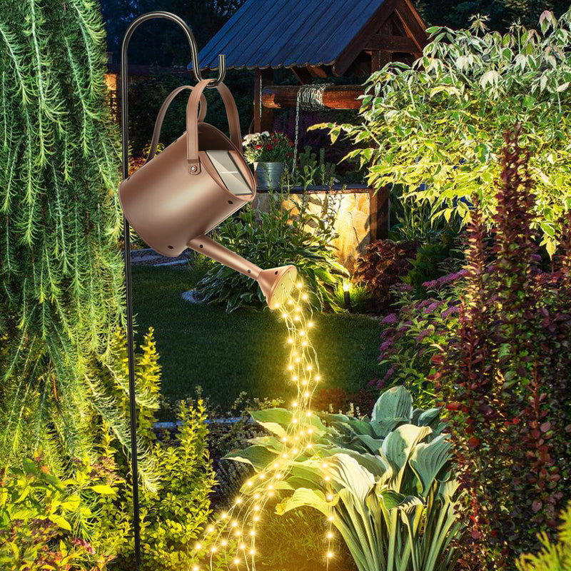 Sonnewelt Lichterkette Gießkanne LED Solar Gartenlampe