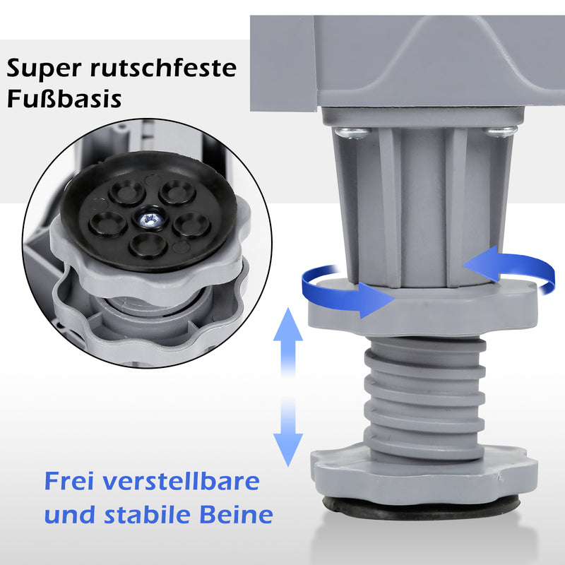 Sonnewelt Waschmaschine Sockel Untergestell mit 8 Füße & 4 Räder