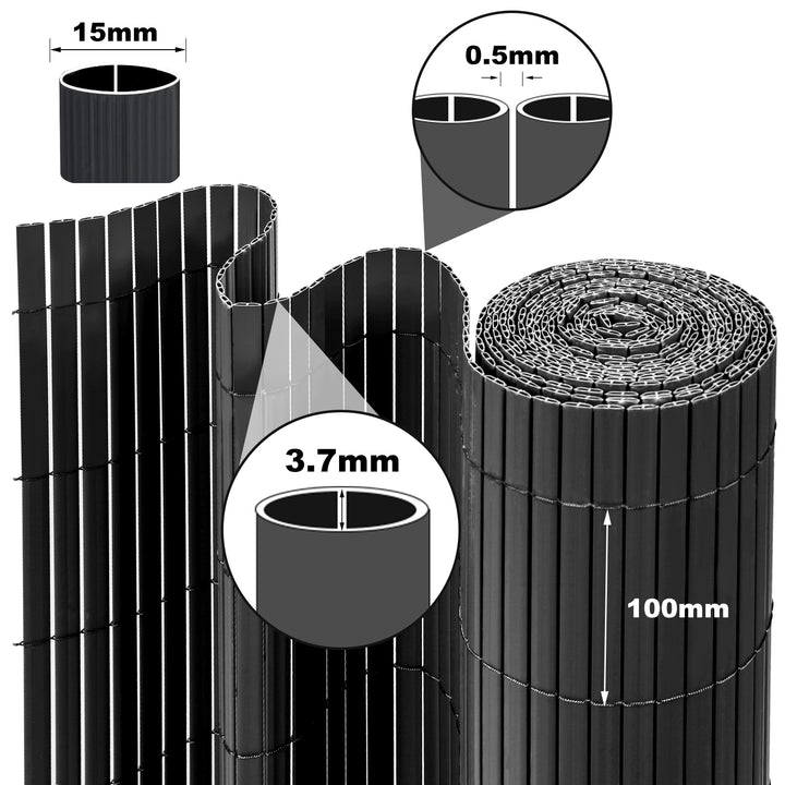 Sonnewelt PVC Sichtschutzmatte mit Kabelbindern