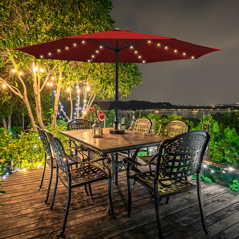 Sonnewelt Sonnenschirm 3m Outdoor mit LED Solar
