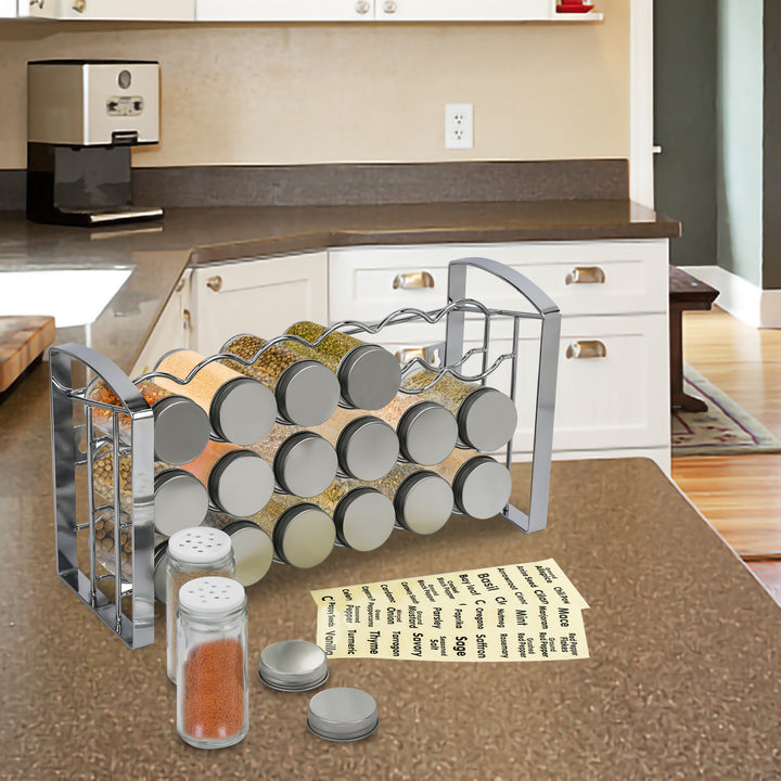 Sonnewelt Gewürzregal Gewürzbehälter 18 Glas Set