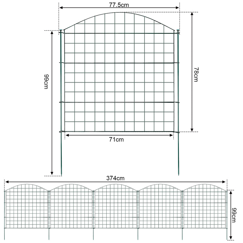 Sonnewelt Teichzaun Gartenzaun 11tlg Set