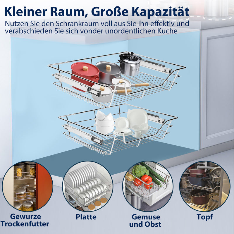 Sonnewelt Küchenschublade Teleskopschublade Metall 2 Stück