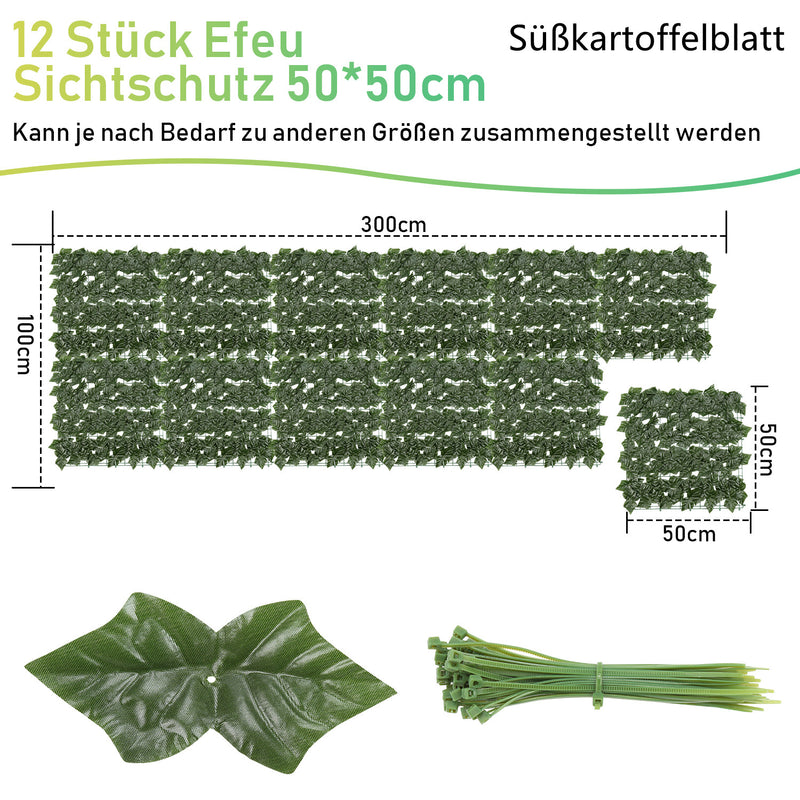 Sonnewelt Künstliche Efeu Hecke Sichtschutz
