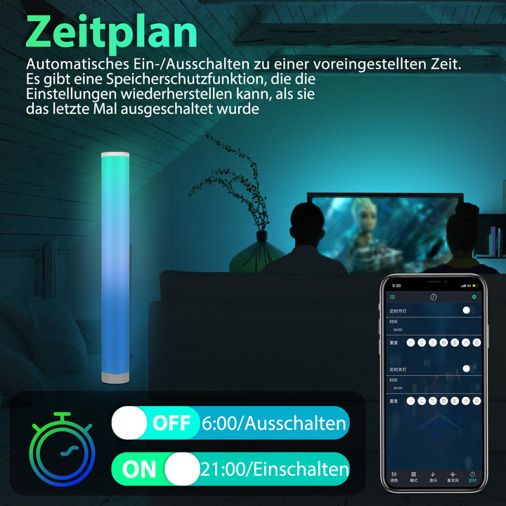 Sonnewelt 2X LED Stehlampe RGB Dimmbar mit Fernbedienung 6W