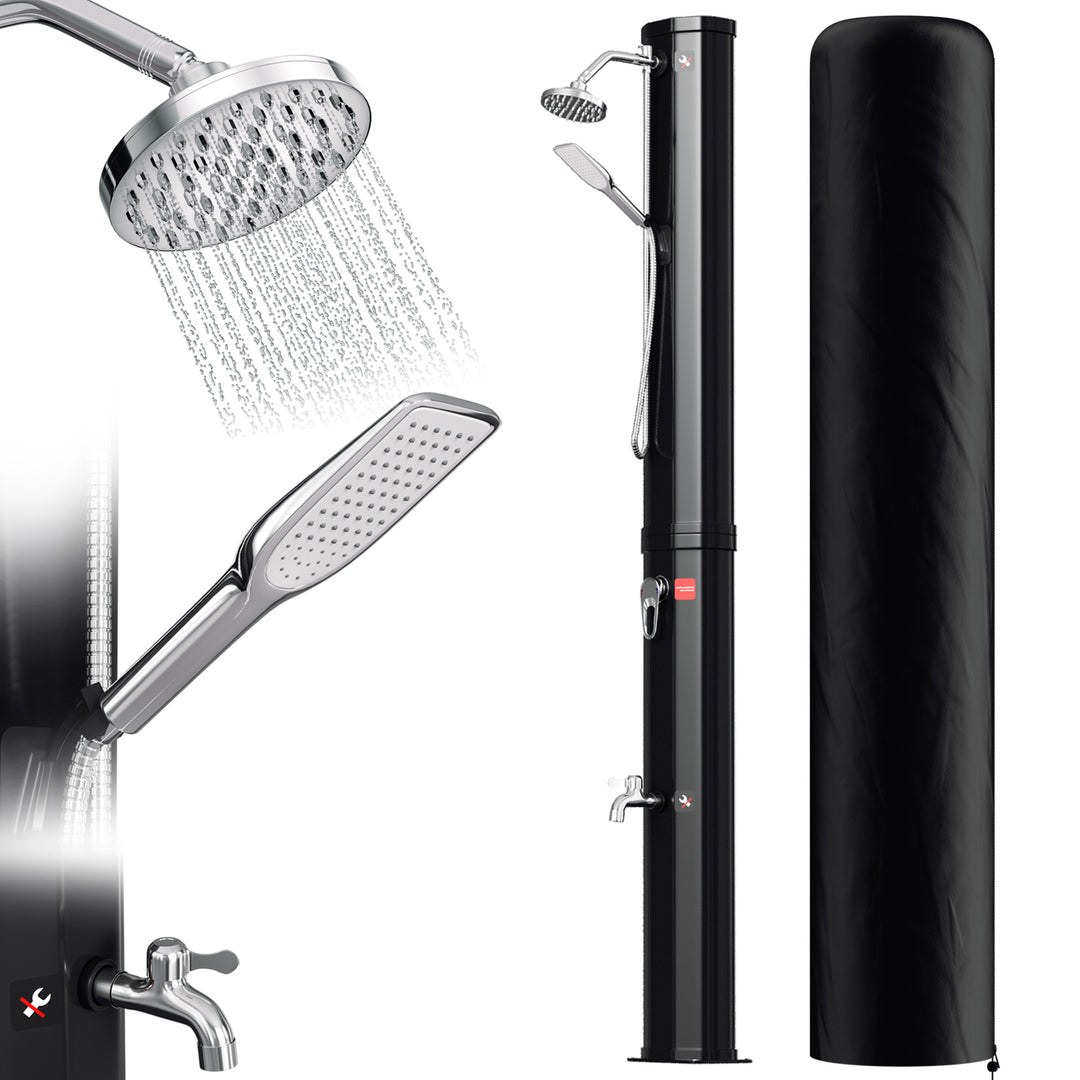 Sonnewelt Solar Shower 40L Solar Shower Garden Shower Incl. Protective Cover and Hand Shower