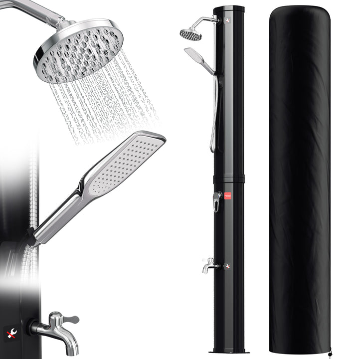 Sonnewelt Solar Shower 40L Solar Shower Garden Shower Incl. Protective Cover and Hand Shower
