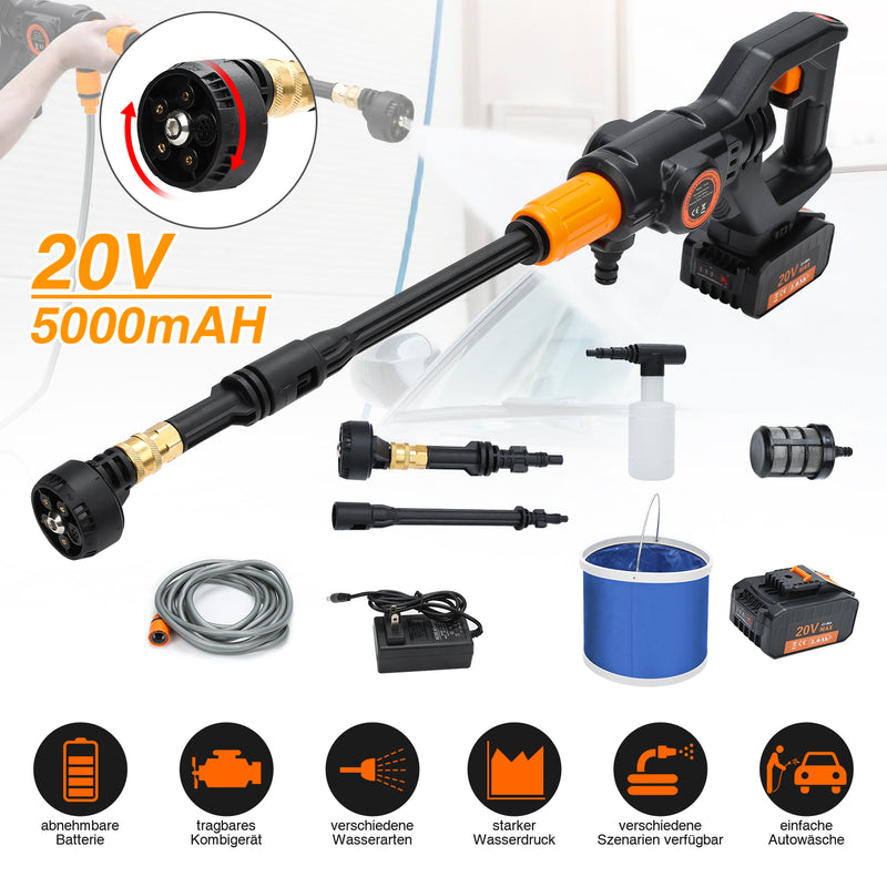 Sonnewelt Akku Hochdruckreiniger Tragbarer 20V Max 435 PSI