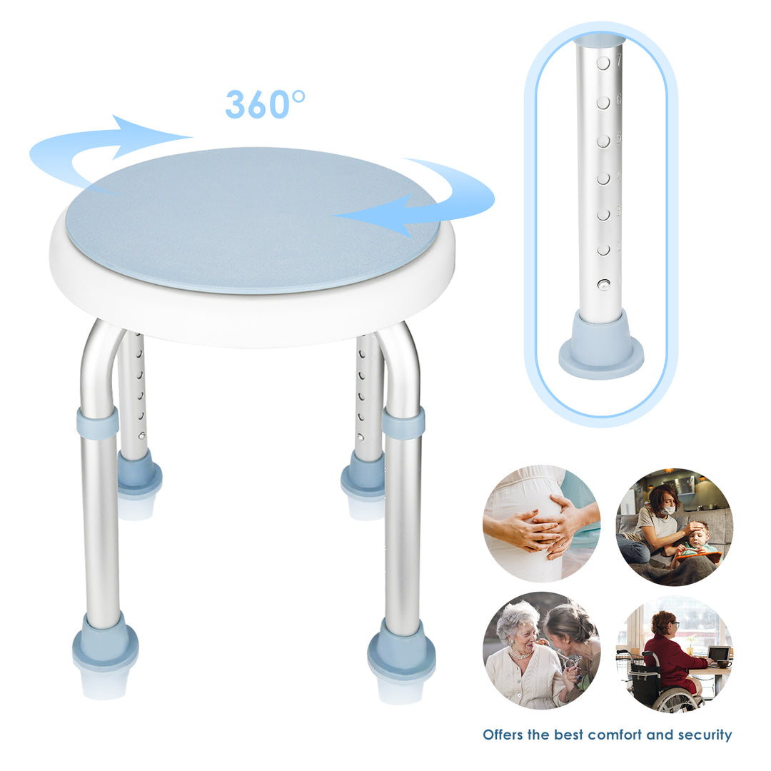 Sonnewelt Duschhocker Duschstuhl 360°Drehbarer
