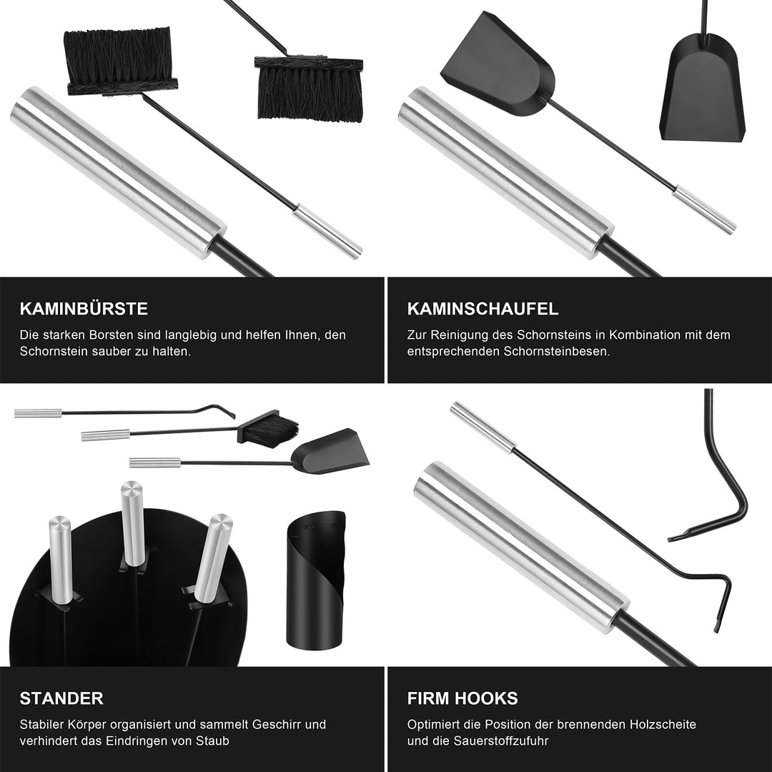 Sonnewelt fireplace tools 4-piece stainless steel fireplace cleaning set