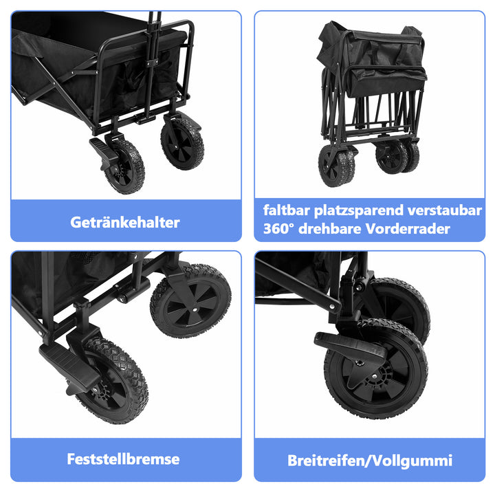 Sonnewelt handcart foldable transport cart 100kg load capacity