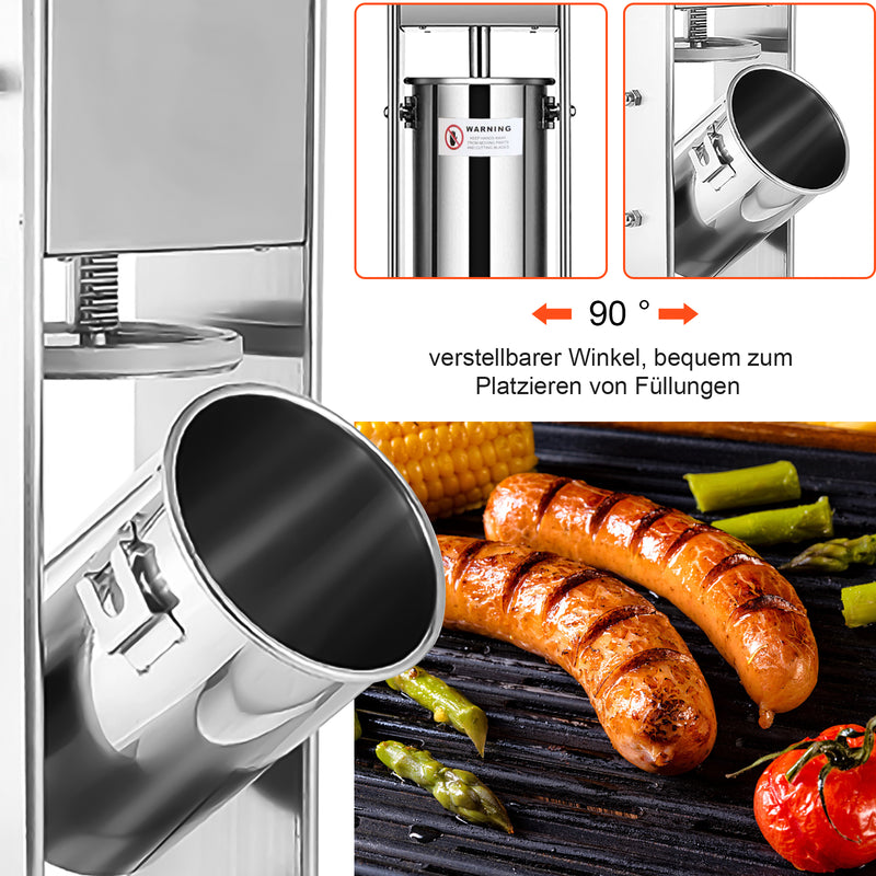 Sonnewelt Wurstfüllmaschine Zuhause Edelstahl 3L 5L 7L