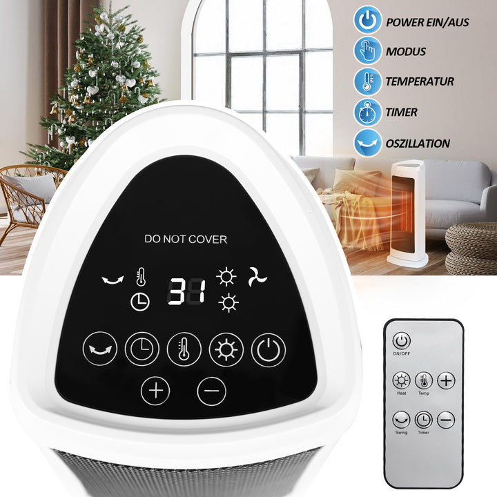 Sonnewelt 2000W Keramik Heizlüfter mit automatischer Oszillation