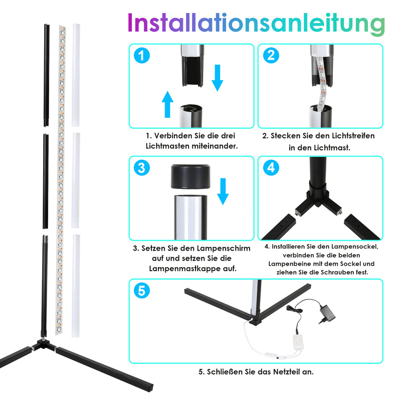 Sonnewelt LED Stehlampe Dimmbar RGB 7W