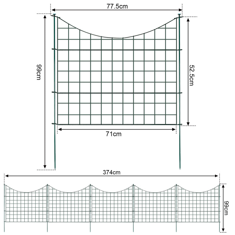 Sonnewelt Teichzaun Gartenzaun 11tlg Set