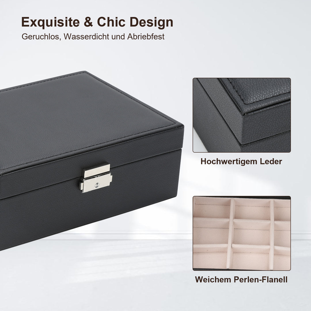 Sonnewelt 2 Schichten Schmuckkasten Schmuckkoffer Weiß/schwarz